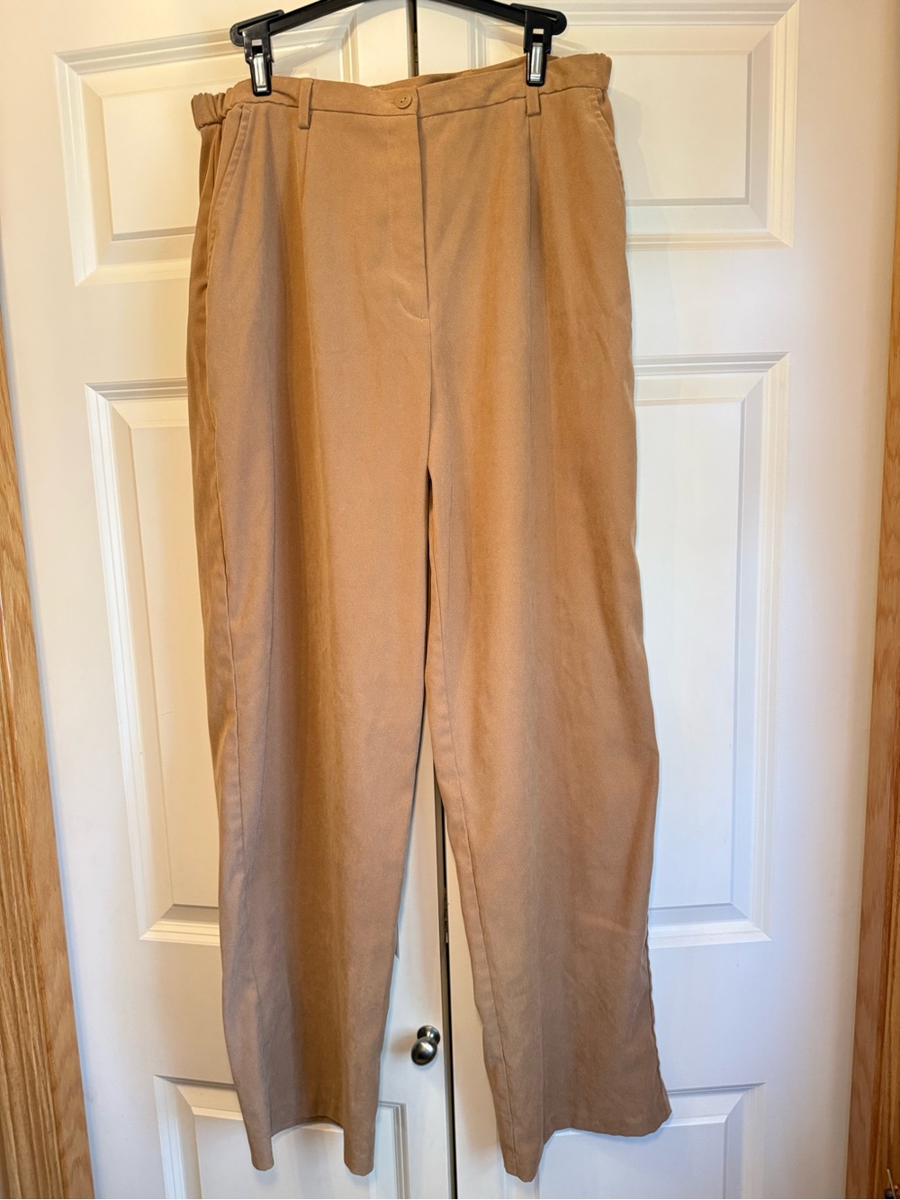 Coldwater Creek Tan Moleskin Faux Suede-Like Trouser Pants